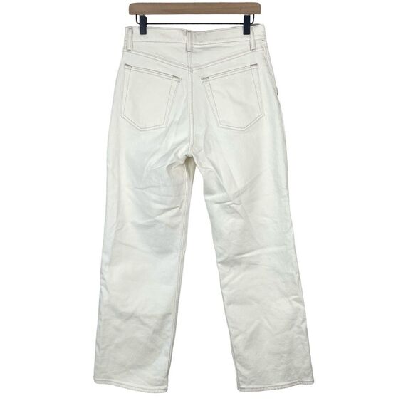 Abercrombie High Rise 90s Relaxed Jeans Sz 29 Short Petite Ivory Denim Pleated - Picture 2 of 13